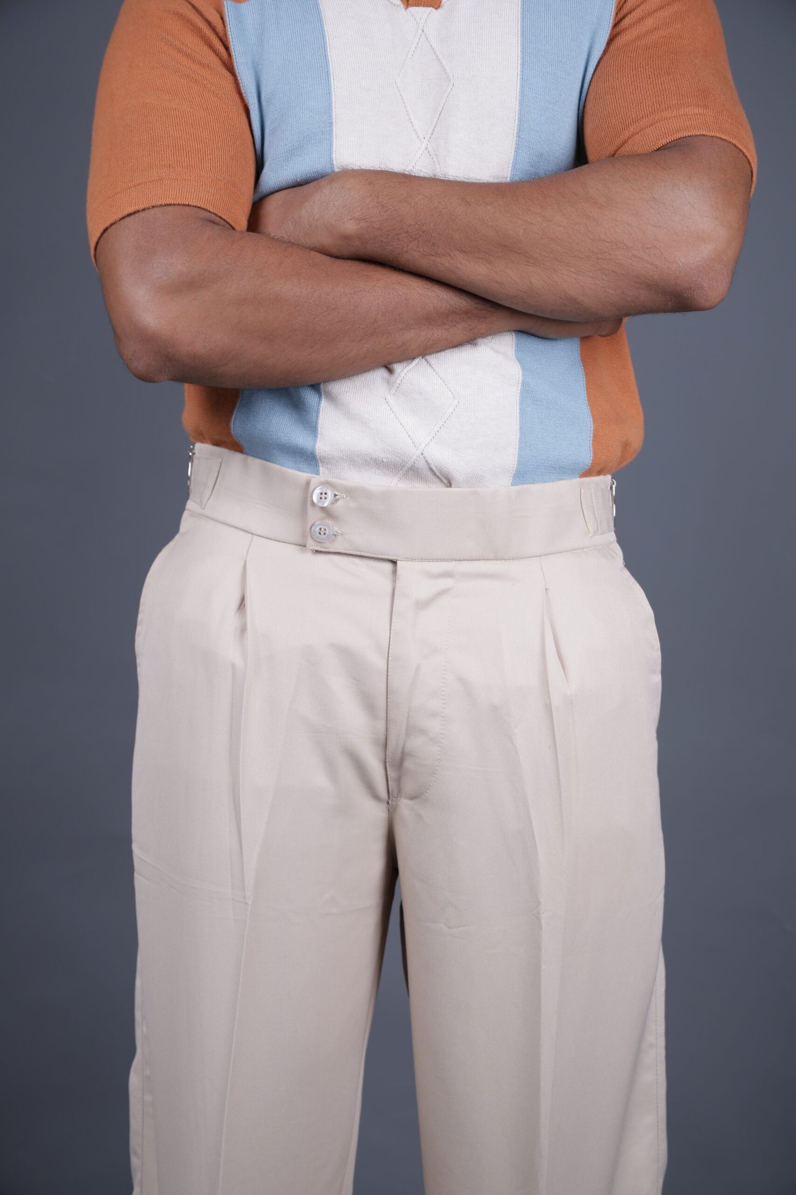 Cream Straight Fit Gurkha Pant - Image 4